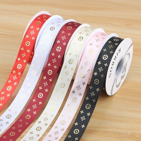 Ruy băng satin in chữ nhũ đồng I Love You khổ 2.5cm x 32yard ảnh 23