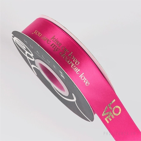 Ruy băng satin in chữ nhũ đồng I Love You khổ 2.5cm x 32yard ảnh 24