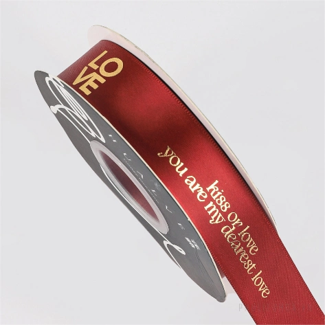 Ruy băng satin in chữ nhũ đồng I Love You khổ 2.5cm x 32yard ảnh 27