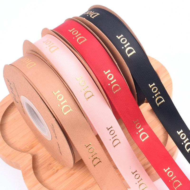 Ruy băng gân bản 2cm x 32yard chữ Dior nhũ đồng ảnh 2