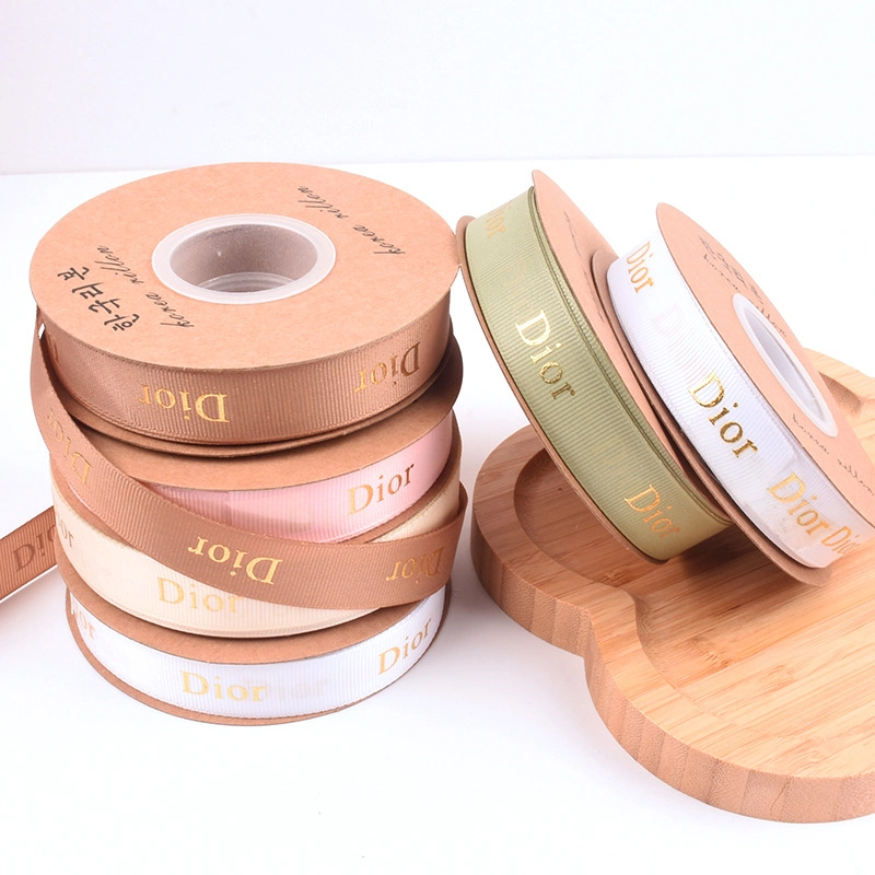Ruy băng gân bản 2cm x 32yard chữ Dior nhũ đồng ảnh 4