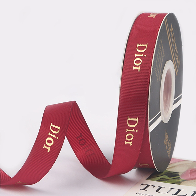 Ruy băng gân bản 2cm x 32yard chữ Dior nhũ đồng ảnh 6
