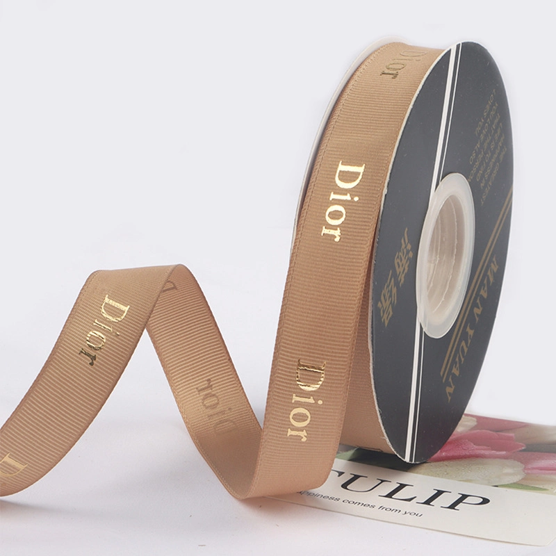 Ruy băng gân bản 2cm x 32yard chữ Dior nhũ đồng ảnh 10