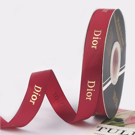 Ruy băng gân bản 2cm x 32yard chữ Dior nhũ đồng ảnh 6