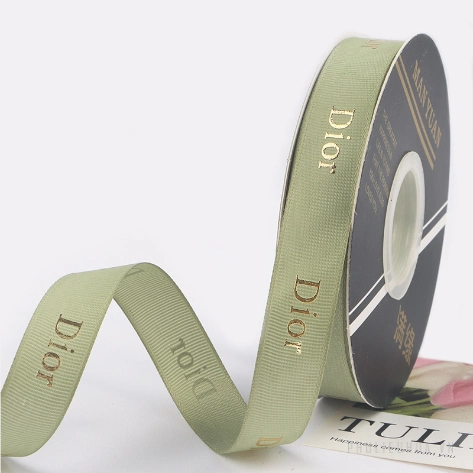 Ruy băng gân bản 2cm x 32yard chữ Dior nhũ đồng ảnh 7