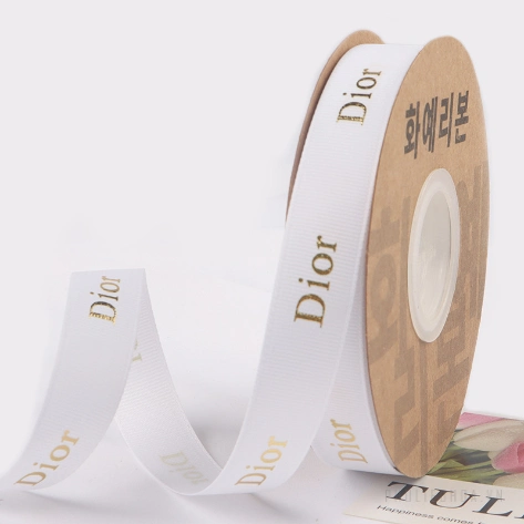 Ruy băng gân bản 2cm x 32yard chữ Dior nhũ đồng ảnh 12