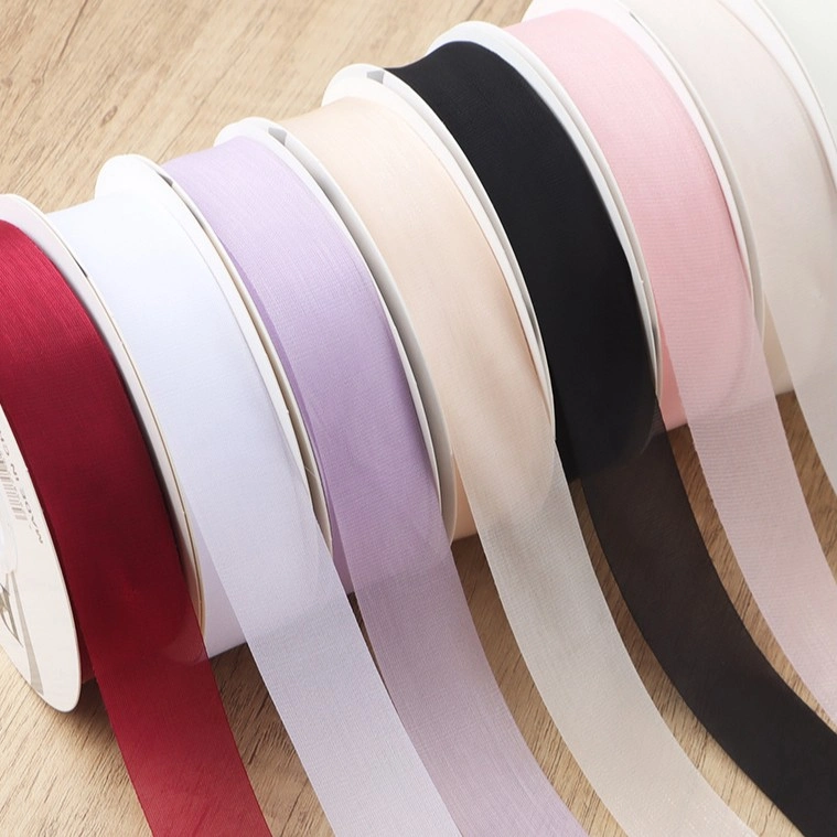 Ruy băng lụa lưới xuyên thấu, mỏng nhẹ mềm mại 2,5cm x 20yard ảnh 5