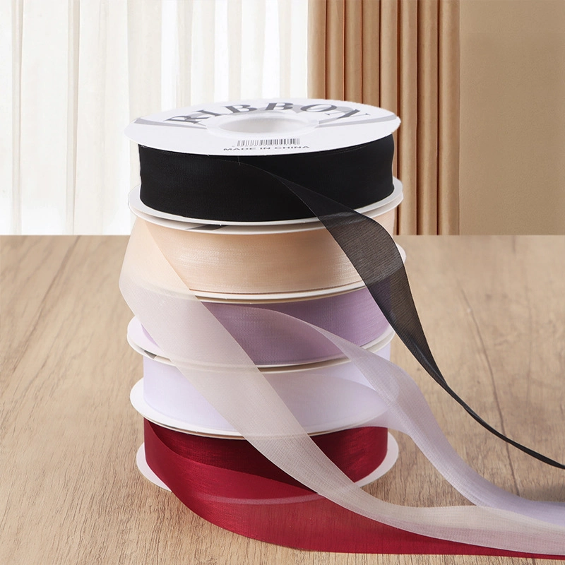 Ruy băng lụa lưới xuyên thấu, mỏng nhẹ mềm mại 2,5cm x 20yard ảnh 8