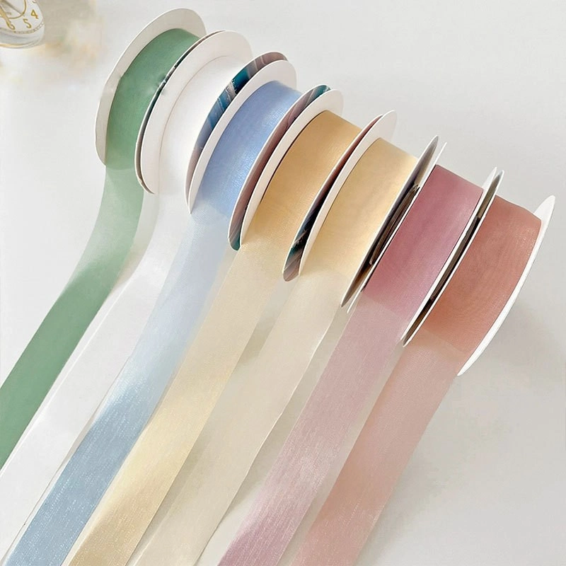 Ruy băng lụa lưới xuyên thấu, mỏng nhẹ mềm mại 2,5cm x 20yard ảnh 4