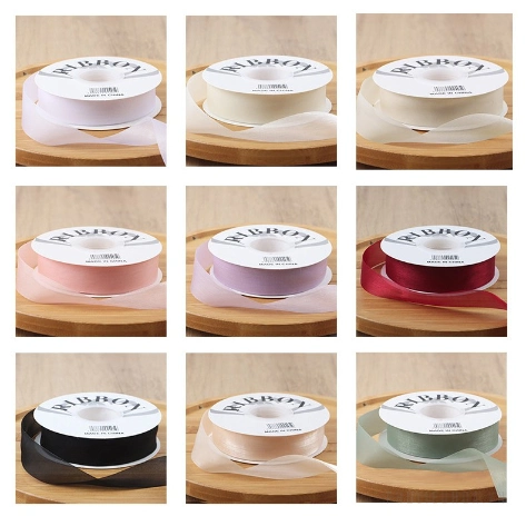 Ruy băng lụa lưới xuyên thấu, mỏng nhẹ mềm mại 2,5cm x 20yard ảnh 7