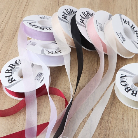 Ruy băng lụa lưới xuyên thấu, mỏng nhẹ mềm mại 2,5cm x 20yard ảnh 9