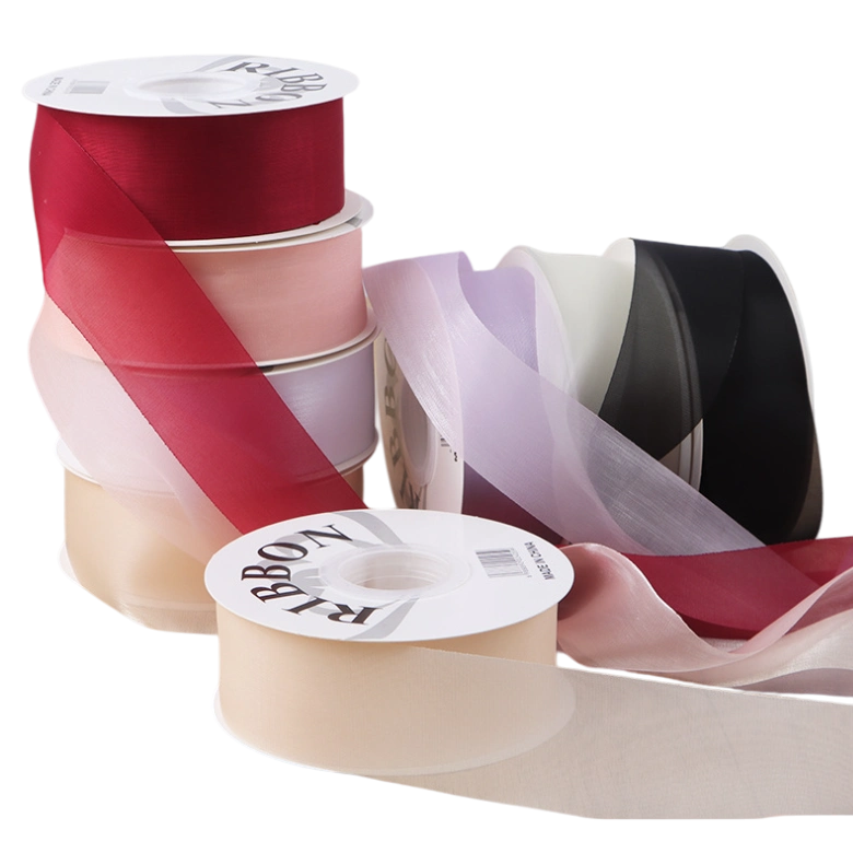 Ruy băng lụa lưới xuyên thấu, mỏng nhẹ mềm mại 2,5cm x 20yard ảnh 1