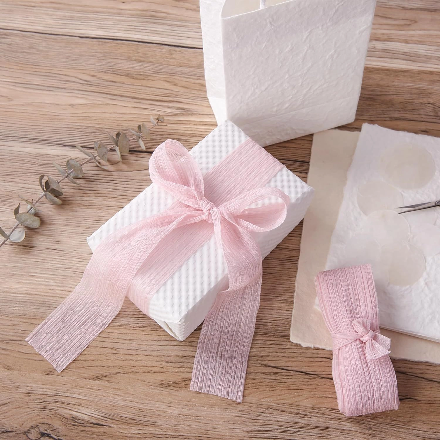 Ruy băng vải voan Chiffon nhăn bản 4cm x 5yard 
 ảnh 4