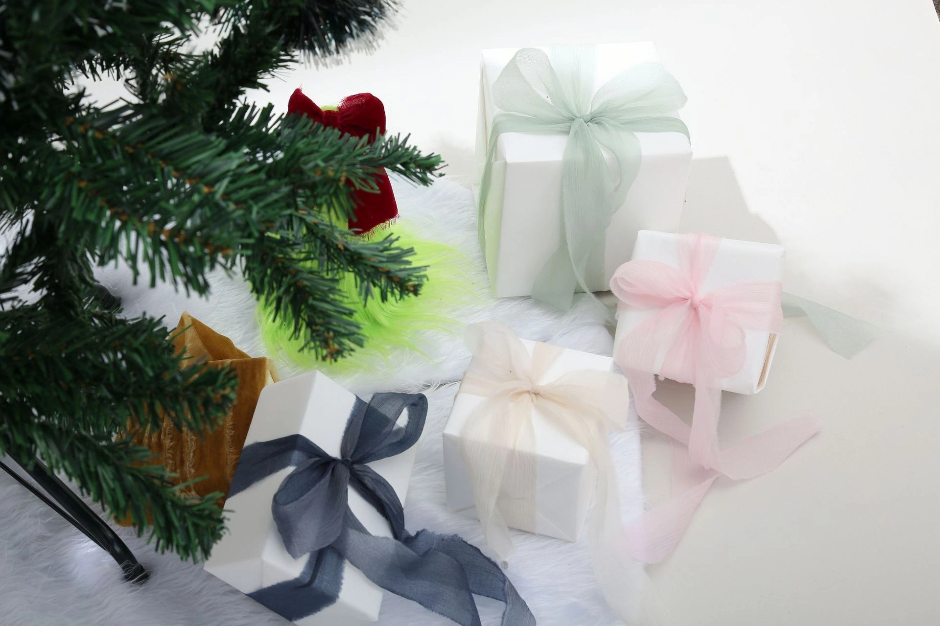 Ruy băng vải voan Chiffon nhăn bản 4cm x 5yard 
 ảnh 6