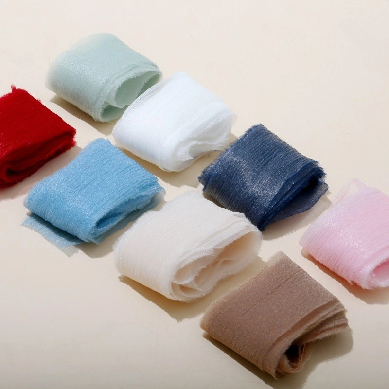 Ruy băng vải voan Chiffon nhăn bản 4cm x 5yard 
 ảnh 8