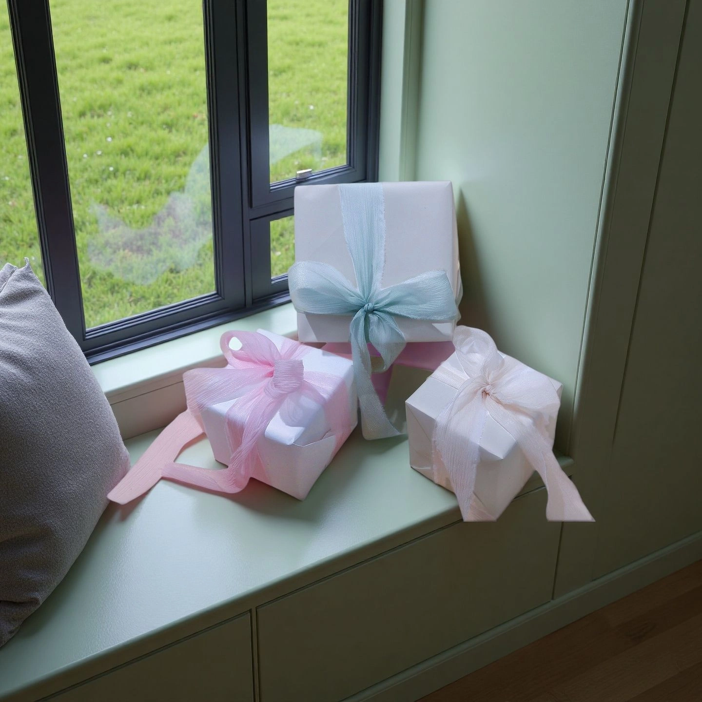 Ruy băng vải voan Chiffon nhăn bản 4cm x 5yard 
 ảnh 9