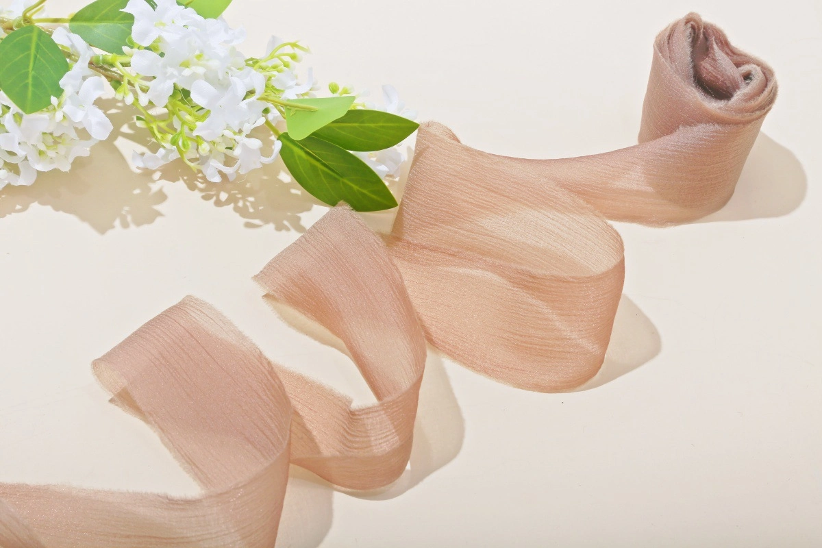 Ruy băng vải voan Chiffon nhăn bản 4cm x 5yard 
 ảnh 14