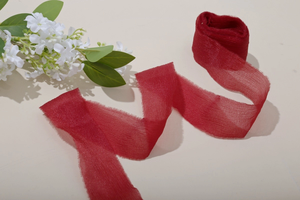 Ruy băng vải voan Chiffon nhăn bản 4cm x 5yard 
 ảnh 16