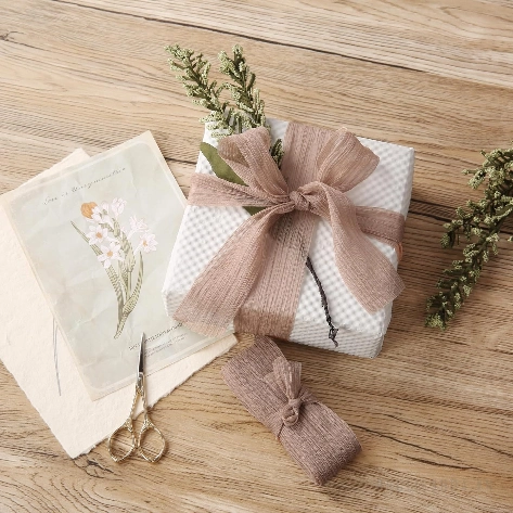 Ruy băng vải voan Chiffon nhăn bản 4cm x 5yard 
 ảnh 11