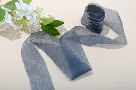 Ruy băng vải voan Chiffon nhăn bản 4cm x 5yard 
 ảnh 15