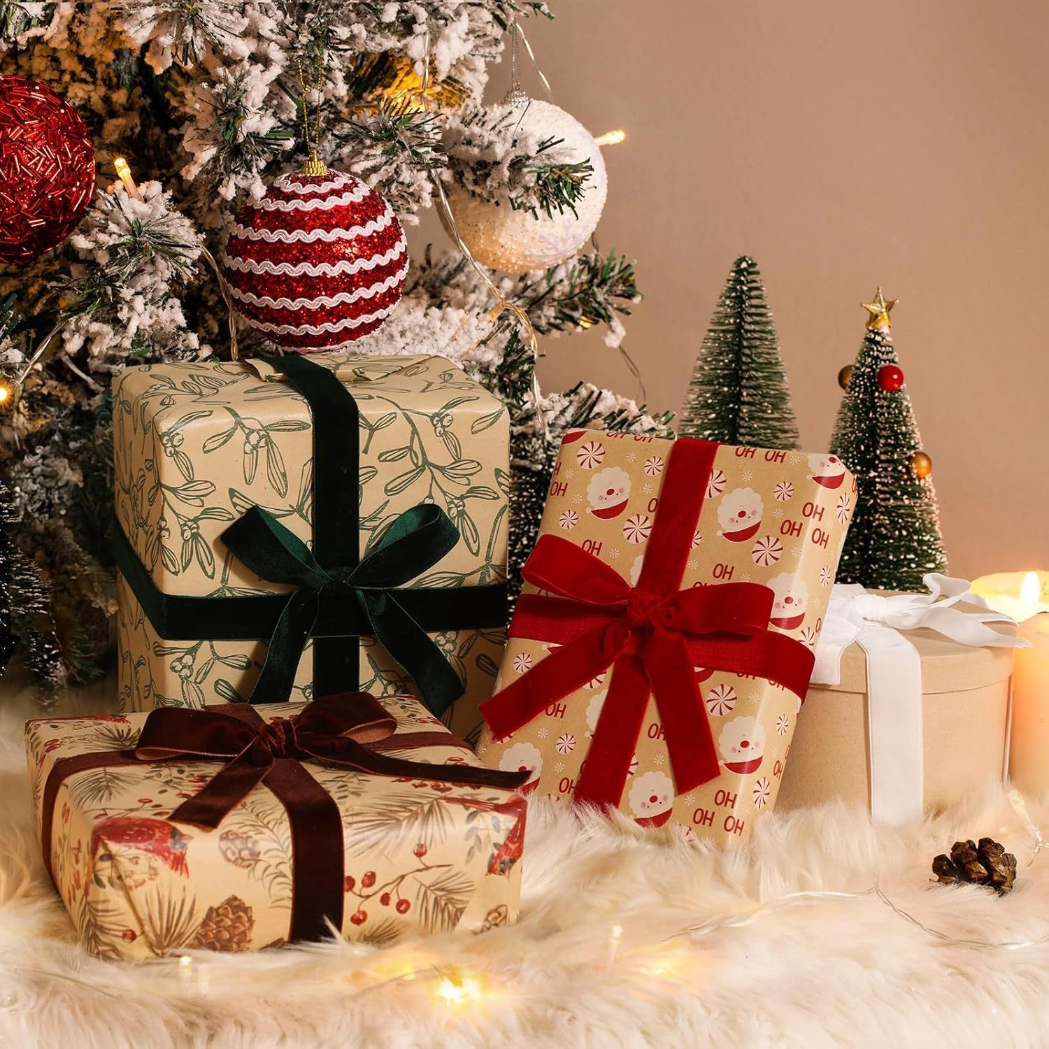 Ruy băng nhung đỏ mịn một mặt nhiều bản cuộn 5yard  ảnh 4