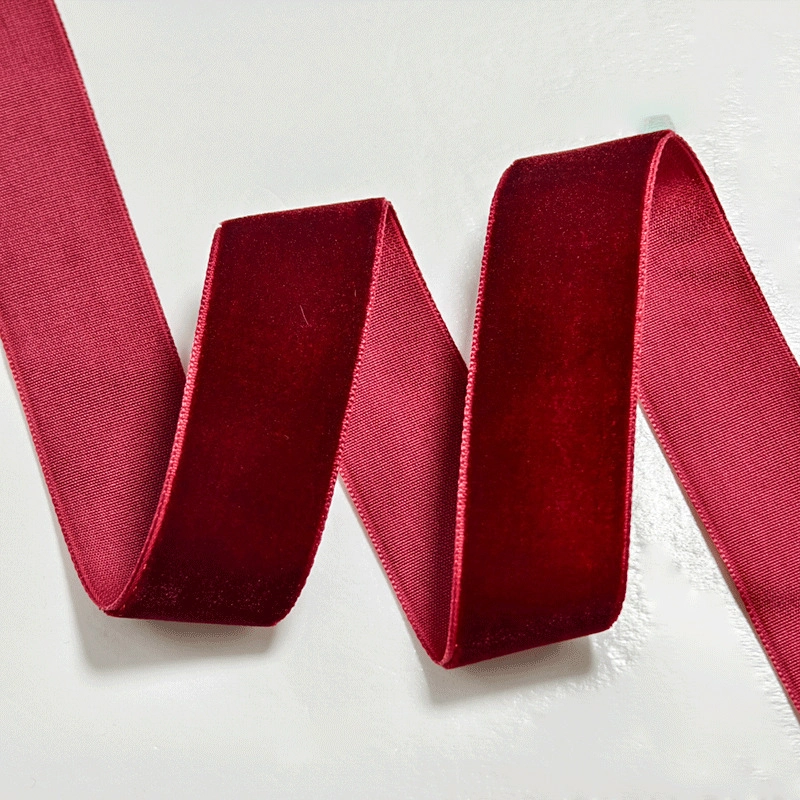 Ruy băng nhung đỏ mịn một mặt nhiều bản cuộn 5yard  ảnh 11