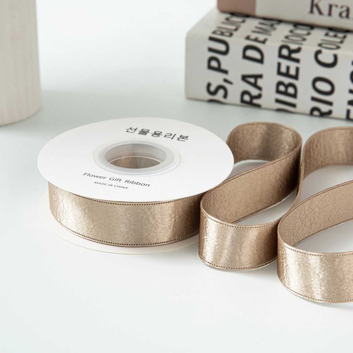 Cuộn ruy băng lụa nhung da PU ánh kim gói hoa buộc nơ quà tặng 2.5cm x 10yard ảnh 12