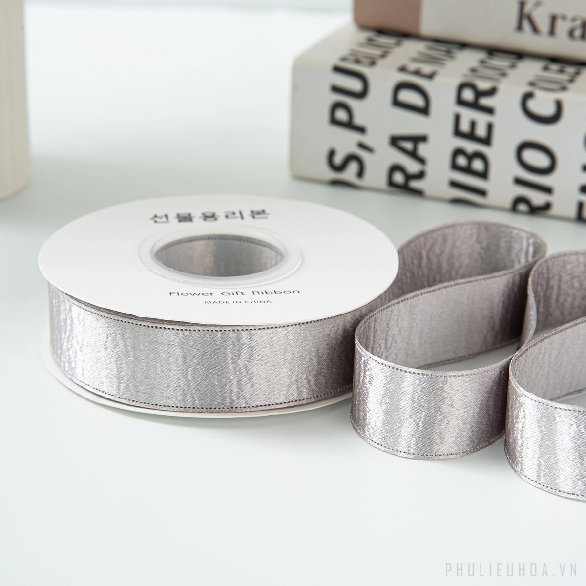 Cuộn ruy băng lụa nhung da PU ánh kim gói hoa buộc nơ quà tặng 2.5cm x 10yard ảnh 13