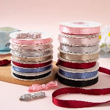 Cuộn ruy băng lụa nhung da PU ánh kim gói hoa buộc nơ quà tặng 2.5cm x 10yard ảnh 3