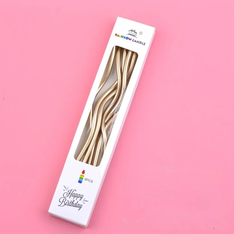 Hộp nến xoắn trang trí bánh kem 6 cây Rainbow Candle 15cm sáp cao cấp 
 ảnh 11