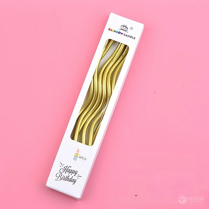Hộp nến xoắn trang trí bánh kem 6 cây Rainbow Candle 15cm sáp cao cấp 
 ảnh 9