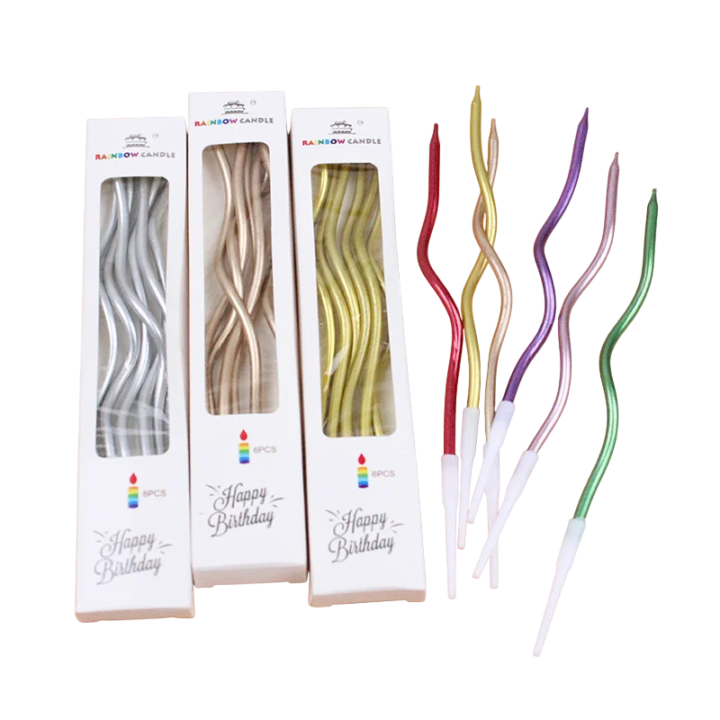 Hộp nến xoắn trang trí bánh kem 6 cây Rainbow Candle 15cm sáp cao cấp 
 ảnh 1