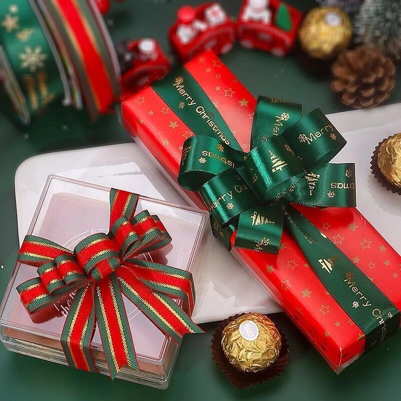 Set túi, giấy bọc quà tặng và dây ruy băng Noel giáng sinh 25yard ảnh 6