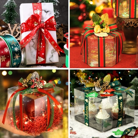 Ảnh sản phẩm Set túi, giấy bọc quà tặng và dây ruy băng Noel giáng sinh 25yard 1