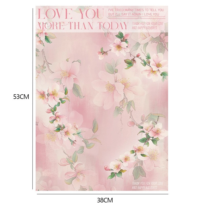 Giấy lót gói hoa sơn dầu hoạ tiết in chữ khổ 35x50cm xấp 10 tờ  80gr
 ảnh 26