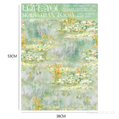 Giấy lót gói hoa sơn dầu hoạ tiết in chữ khổ 35x50cm xấp 10 tờ  80gr
 ảnh 24