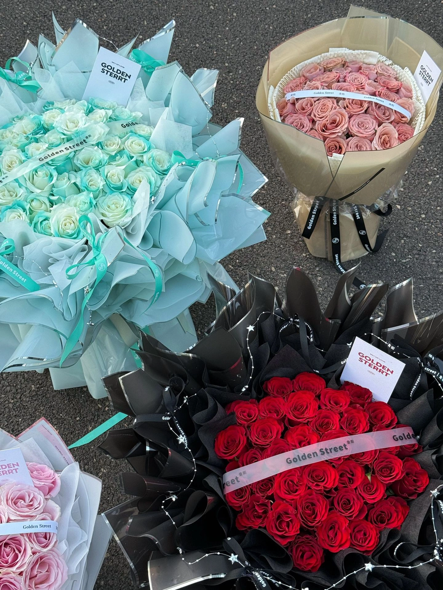 Giấy gói hoa OPP 5.3zem bóng kính bóng mờ viền nhũ bạc 57x57cm xấp 20 tờ ảnh 4