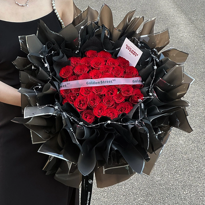 Giấy gói hoa OPP 5.3zem bóng kính bóng mờ viền nhũ bạc 57x57cm xấp 20 tờ ảnh 8