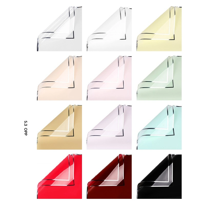 Giấy gói hoa OPP 5.3zem bóng kính bóng mờ viền nhũ bạc 57x57cm xấp 20 tờ ảnh 11