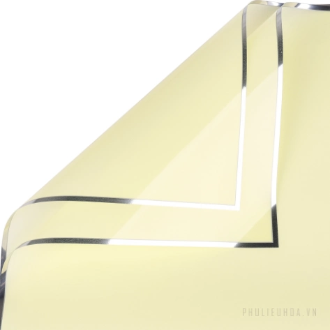 Giấy gói hoa OPP 5.3zem bóng kính bóng mờ viền nhũ bạc 57x57cm xấp 20 tờ ảnh 15