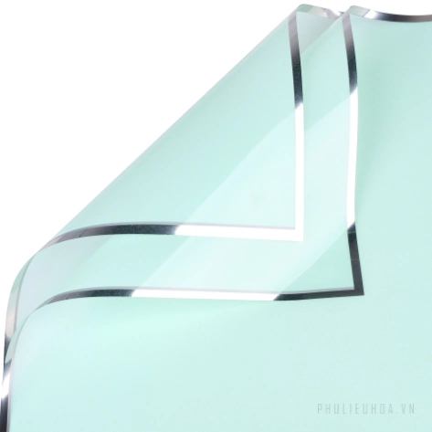 Giấy gói hoa OPP 5.3zem bóng kính bóng mờ viền nhũ bạc 57x57cm xấp 20 tờ ảnh 18