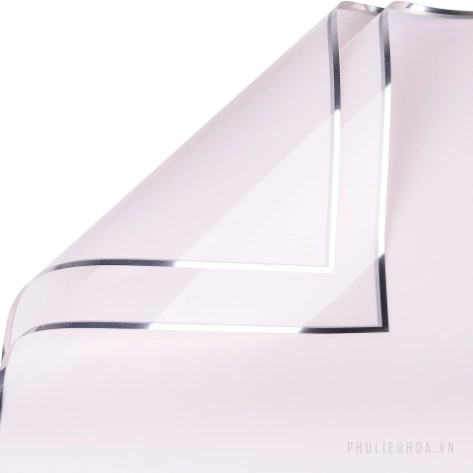 Giấy gói hoa OPP 5.3zem bóng kính bóng mờ viền nhũ bạc 57x57cm xấp 20 tờ ảnh 19