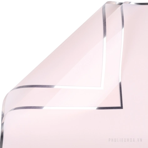 Giấy gói hoa OPP 5.3zem bóng kính bóng mờ viền nhũ bạc 57x57cm xấp 20 tờ ảnh 20