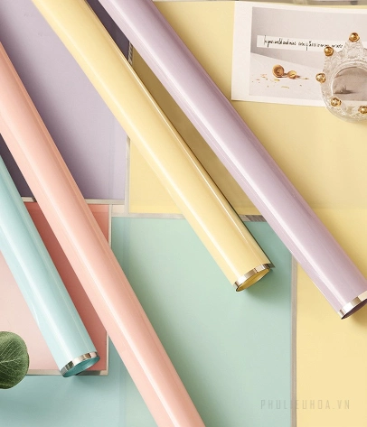 Giấy gói hoa OPP 5.3zem bóng kính bóng mờ viền nhũ bạc 57x57cm xấp 20 tờ ảnh 9