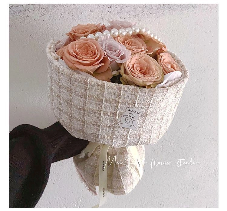 Cuộn vải bố caro bọc hoa 50x150cm ảnh 5