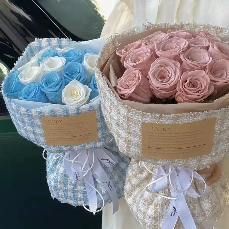 Cuộn vải bố caro bọc hoa 50x150cm ảnh 9