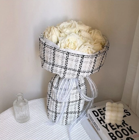 Cuộn vải bố caro bọc hoa 50x150cm ảnh 3