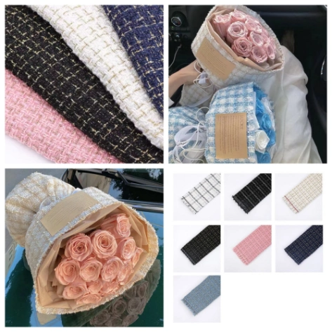 Cuộn vải bố caro bọc hoa 50x150cm ảnh 1