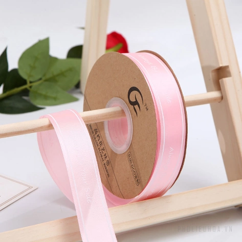 Ruy băng satin in chữ Alway By Your Side bản 2,5cm x 36 yard ảnh 2