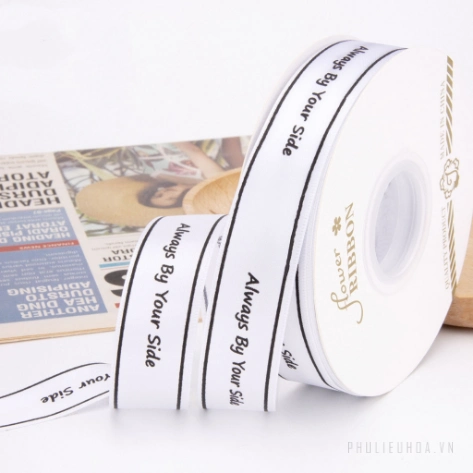 Ruy băng satin in chữ Alway By Your Side bản 2,5cm x 36 yard ảnh 10